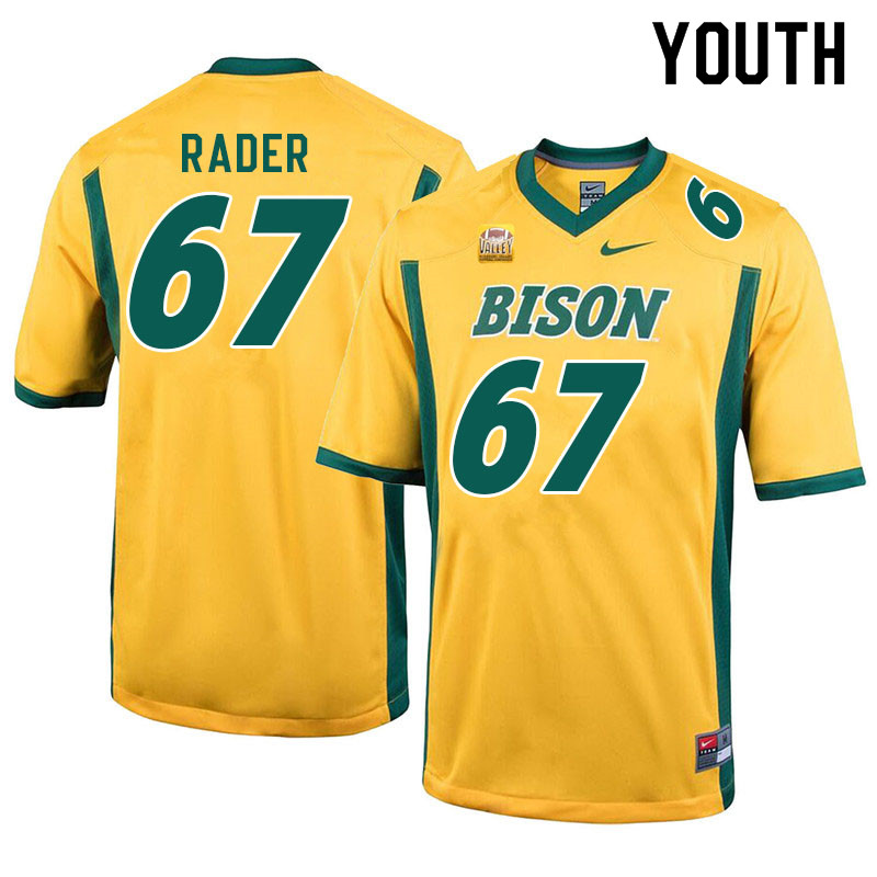 Youth #67 Max Rader North Dakota State Bison College Football Jerseys Sale-Yellow - Click Image to Close